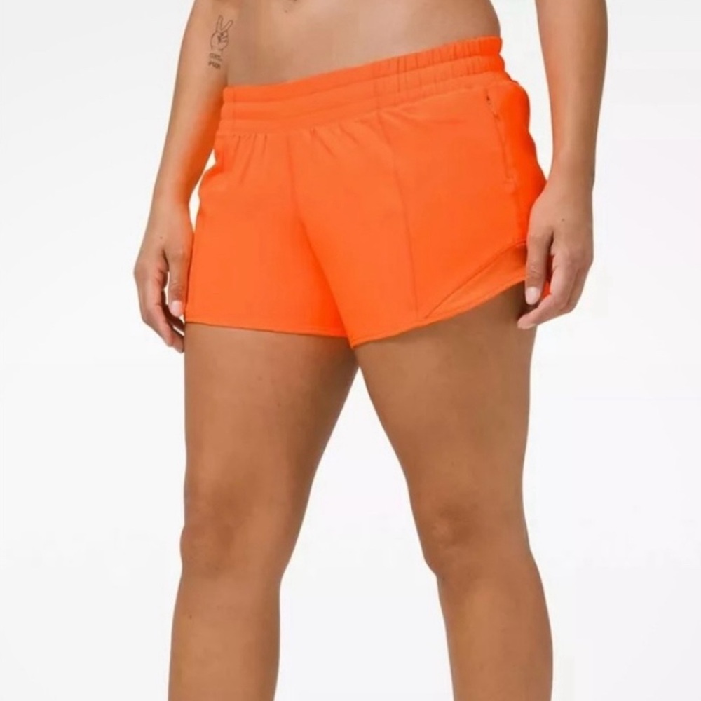 LuluLemon Hotty Hot shorts 2.5” in Highlight Orange